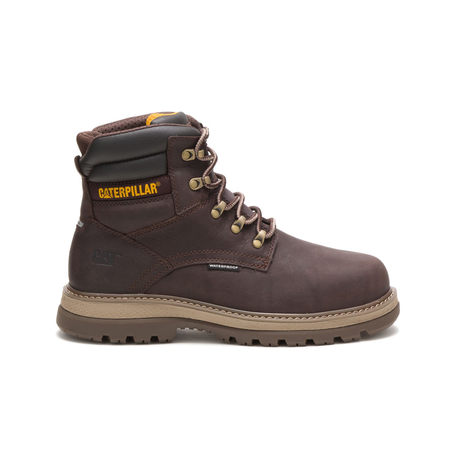 Men's Caterpillar Fairbanks 6" Waterproof Steel Toe Steel Toe Boots Deep Brown | Cat-389647